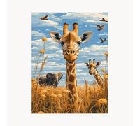 Paint by Numbers for Adults Giraffe Paint by Numbers Kits 28 x 20 In with Acrylic and Pens Color Canvas for Painting, Animal Paintings Hobbies for Adults Women, Wall Art Room Decor Gifts FYH-5402