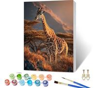 Paint by Numbers for Adults Giraffe, Tree Paint by Numbers Kits with Frame, DIY Arts and Crafts for Beginners Oil Paintings with Brushes and Acrylic, for Room Decor, Gifts for Women, 40x54in 0-9570