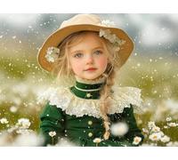 Paint by Numbers for Adults, Girl Diamond Painting Flower, Painting by Numbers for Adults Crystal Art, Acrylic Paint Brushes, Christmas Cross Stitch Kits Home Wall Decor (Without Frame, 60x90cm) U645