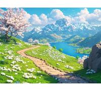 Paint by Numbers for Adults, Green Diamond Painting Forest, Painting by Numbers for Adults Crystal Art, Acrylic Paint Brushes, Christmas Cross Stitch Kits Home Decor (Without Frame, 80x100cm) U-473