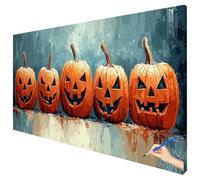 Paint by Numbers for Adults Halloween 180x70cm Large Pumpkin Painting by Numbers for Adults Beginner DIY Color Oil Paintings on Canvas Kits with Acrylic Paints Brushes Autumn Decorations Gifts L-46