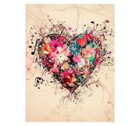Paint by Numbers for Adults, Heart Painting by Numbers Canvas for Children Wall Art Supplies 54 x 40 in, DIY Flower Colorful Canvas Painting Adult Crafts for Room Decor, Gifts for Women LSJ-2562