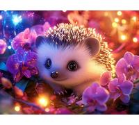 Paint by Numbers for Adults Hedgehog is Cute, Painting by Numbers for Adults Beginner, Easy DIY Oil Painting Kits on Canvas with Paint Brushes Acrylic Pigment Home Art 20x30cm (Without Frame) A-117