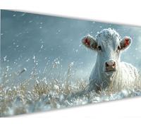 Paint by Numbers for Adults Highland Cattle Paint by Numbers with Frame Animal Painting Kits Canvas,Crafts for Adults DIY Oil Hand Painting Kit,Acrylic Drawing Paintwork,Wall Decor 50x150cm LE-1109