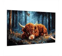 Paint by Numbers for Adults Highland Cow, Adult Paint by Numbers Canvas Kits, Tree Painting by Number for Kids, DIY Adult Crafts Hand Painted Oil Painting Kit, Room Home Wall Decor 220x100cm F-0