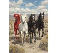 Paint by Numbers for Adults Horse, Animal Paint by Numbers Kits, DIY Color Oil Painting Adult Crafts, Painting Kits with Brushes and Acrylic, for Home Wall Decor, Gifts for Women, 24x36in 3-5611