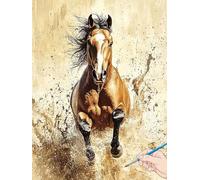 Paint by Numbers for Adults Horse Paint by Numbers Animals for Children Beginners, DIY Acrylic Canvas Paintings Kits Hobbies for Adults Women for Halloween Decorations Gifts for Women 40x50cm G-83