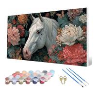 Paint by Numbers for Adults, Horse Paint by Numbers Flowers Painting kits for Adults Pattern Design DIY Art Crafts for Home Room Decor, Wall Art, Bedroom Decor, Gifts for Women 100 x 200 cm -hcw25077M
