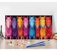 Paint by Numbers for Adults Horse Paint by Numbers Kits Animal, DIY Hobbies for Adults Women Painting Kits, Colorful Canvas Oil Painting Arts for Home Wall Decor Crafts Without Frame 60x120cm 2-6I28