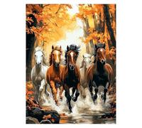 Paint by Numbers for Adults, Horse Painting by Numbers Canvas for Children Wall Art Supplies 54x40 Inch, DIY Animal Colorful Canvas Painting Adult Crafts for Room Decor, Gifts for Women LSJ-2520