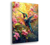 Paint by Numbers for Adults, Hummingbird Paint by Numbers for Adults with Frame, DIY Flower Oil Painting Arts and Crafts Kits on Canvas for Women's Hobbies, Gifts and Home Wall Decor, 16x20 Inch, J-30