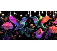 Paint by Numbers for Adults Hummingbird Paint by Numbers Kits Peach Blossom DIY Canvas Oil Painting Kit 80X100cm for Kids or Beginner with Brushes Acrylic Pigment, Without Frame, Gift for Women L6-679