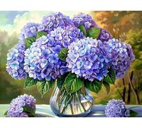 Paint by Numbers for Adults-Hydrangea Adult Paint by Number Canvas Kits Without Frame, DIY Hand Painted Oil Painting by Numbers Flower Kit Canvas, for Home Wall Decor Without Frame 12x16 in n0n0-299