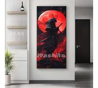 Paint by Numbers for Adults Japan Paint by Numbers Samurai, Canvas Painting by Numbers for Adults Beginners, DIY Acrylic Oil Painting Kits Crafts for Home Wall Decor 50x100 cm/20x40 Inch, No Frame