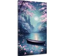 Paint by Numbers for Adults Japan Paint by Numbers with Frame, Hobbies for Adults Women DIY Canvas Oil Painting Kits with Brushes and Acrylic Pigment, Room Decor, Gift for Women, 40x80cm Sea k-1512