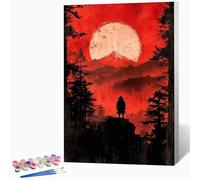 Paint by Numbers for Adults Japan Painting by Numbers for Adults Warrior, Craft Art Painting Canvas Kits Bring Pigment and Brushes, Gifts for Women, Room Decor 16x20in (Without Frame) -LKF0740V2