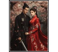 Paint by Numbers for Adults Japan Pattern Design, Cartoon Painting by Numbers for Adults Beginners, Canvas Wall Art Acrylic Oil Paintings Children, Home Room Decor, Gifts for Women, 45x60cm,Model-179