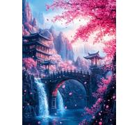 Paint by Numbers for Adults Japan Tower Bridge Paint by Numbers On Canvas, DIY Painting by Numbers for Adults, Paint by Numbers with Brushes and Acrylic Pigment 16x24 Inch (Without Framed) -YH698