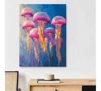 Paint by Numbers for Adults Jellyfish, Animal Paint by Numbers for Adults with Frame 31x47inch Canvas, DIY Oil Paintings Kit with Paints and 3 Size Brushes for Room Decor, Gifts for Women,Model832
