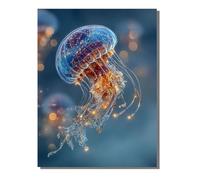 Paint by Numbers for Adults Jellyfish, DIY Painting Marine Life with Frame Paint by Numbers for Children Beginners, Oil Paintings Crafts Adults Hobbies Gifts, Home Wall Decor 20x28in ZBSDK330