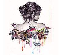 Paint by Numbers for Adults Kids, Amiiba Girl Beauty Back and Colorful Butterfly DIY Kits 16x20 inch Acrylic Painting by Number Wall Art Crafts (Without Frame)