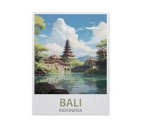 Paint by Numbers for Adults Kids Beginner,Bali Indonesia Vintage Travel Poster,DIY Acrylic Painting by Numbers Kits with Brushes Acrylic Pigment Home Decoration Brithday Gifts(20x30cm-BC35