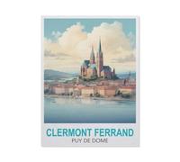 Paint by Numbers for Adults Kids Beginner，Clermont-Ferrand PUY-de-Dôme，DIY Acrylic Painting by Numbers Kits with Brushes Acrylic Pigment Home Decoration Brithday Gifts(30x40cm) 11.8x15.7 inches-GO96