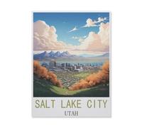 Paint by Numbers for Adults Kids Beginner，Salt Lake City Utah，DIY Acrylic Painting by Numbers Kits with Brushes Acrylic Pigment Home Decoration Brithday Gifts(40x50cm) 15.7x19.6 inches-FJ76