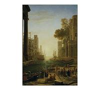 Paint by Numbers for Adults Kids Claude Lorrain《Landscape with St Paula of Rome Embarking At Ostia》 DIY Oil Painting Canvas Print Wall Art Home Decoration