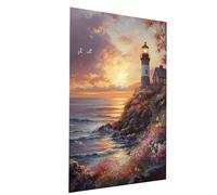 Paint by Numbers for Adults kids Lighthouse, Painting by Numbers for Adults with Acrylic Paint and Brushes Sea View Color Canvas for Painting 32” x 24” Wall Art Supplies for Room Decor Model-03552
