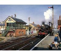 Paint by Numbers for Adults,Kids Waiting for Steam Train at European Retro Station,Classical Art Painting Living Room Study Office Background Wall Art Canvas Painting Unique Gift Home Decor 40x50cm