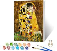 Paint by Numbers for Adults Kiss, Abstract Paint by Numbers Kits with Frame, DIY Arts and Crafts for Beginners Oil Paintings with Brushes and Acrylic, for Room Decor, Gifts for Women, 20x28in 6-4495