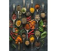 Paint by Numbers for Adults Kitchen Paint by Numbers Spices Painting by Numbers Canvas 50x70cm, Color Acrylic Painting Adult Craft Kits, Home Wall Room Decor, Hobbies for Adults Women 20x28 inch-k104