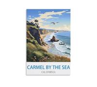 Paint by Numbers for Adults Kits Carmel by The Sea California DIY Paint by Numbers on Canvas Landscape Drawing Artwork Picture for Home Decor 50x60cm