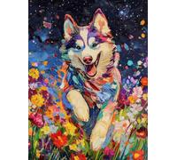 Paint by Numbers for Adults Kits, Dog Colored Painting by Number Kits On Canvas, Without Frame DIY Color Oil Painting Acrylic Paints for Boys Girls Kids Gifts, Home Wall Decor Crafts 70x90cm B-188