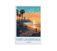 Paint by Numbers for Adults Kits,Fort Lauderdale Florida Posters,Without Frame DIY Color Oil Painting Acrylic Paints,Home Wall Decor 30x40cm