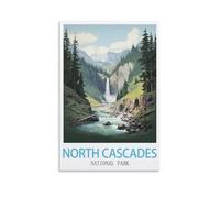 Paint by Numbers for Adults Kits,North Cascades National Park Posters Without Frame DIY Color Oil Painting Acrylic Paints,Home Wall Decor 20x30cm