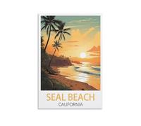 Paint by Numbers for Adults Kits,Seal Beach California,Without Frame DIY Color Oil Painting Acrylic Paints,Home Wall Decor 50x60cm