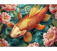 Paint by Numbers for Adults, Koi Dream Paint by Numbers, DIY Acrylic Pigment Drawing Paintwork Arts and Crafts Painting Kit for Home Wall Decor, Birthday Gifts for Women, 8x12in (Frameless) 0F-394