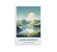 Paint by Numbers for Adults，Lake District National Park England Posters Craft Art Painting DIY Kit Rolled Canvas Without Frame 40x50cm