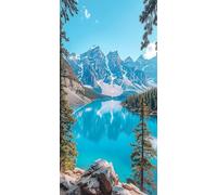 Paint by Numbers for Adults, Lake Paint by Numbers Mountain, Hobbies for Adults Women Beginners, DIY Acrylic Pigment Canvas Painting Craft Kits Gifts, Home Wall Decor (Without Frame, 25x50cm) O-167