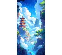 Paint by Numbers for Adults, Lake Paint by Numbers Mountain, Hobbies for Adults Women Beginners, DIY Acrylic Pigment Canvas Painting Craft Kits Gifts, Home Wall Decor (Without Frame, 30x60cm) O-175