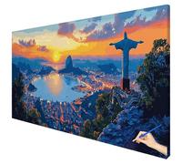 Paint by Numbers for Adults Landscape 120x50cm Large Sunset Painting by Numbers for Adults Beginner DIY Color Oil Paintings on Canvas Kits with Acrylic Paints Brushes for Autumn Decorations Gifts O-11