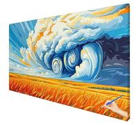 Paint by Numbers for Adults Landscape 70x30cm Large Abstract Painting by Numbers for Adults Beginner DIY Color Oil Paintings on Canvas Kits with Acrylic Paints Brushes Autumn Decorations Gifts J-86