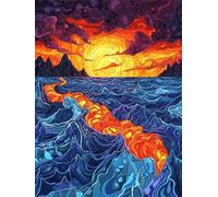 Paint by Numbers for Adults Landscape Abstract Paint by Numbers, DIY Painting by Number Kits On Canvas Acrylic Paints and Brushes Unframed, Creative Home Wall Decor, Gifts for Women 12x16in YT6-485