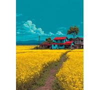 Paint by Numbers for Adults Landscape, House DIY Paint by Numbers Kits, Acrylic Painting Adult Crafts with Brushes and Acrylic, Arts and Crafts Canvas for Beginners Kits, for Home Decor 36x44in J-1596