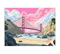 Paint by Numbers for Adults Landscape Paint by Numbers Bridge Kits for Children Cheerful Painting Hobbies for Adults Women DIY Acrylic Pigment Oil Painting Crafts Kits Gifts Room Decor 90x70cm S-86