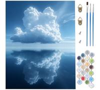 Paint by Numbers for Adults,Landscape Paint by Numbers,DIY Cloud Canvas Oil Painting Kit for Kids or Beginner with 3 Brushes Acrylic Pigment for Room Decor Gifts Women,Without Frame 70x100cm D1-1239