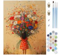 Paint by Numbers for Adults,Landscape Paint by Numbers,DIY Daisy Canvas Oil Painting Kit for Kids or Beginner with 3 Brushes Acrylic Pigment for Room Decor Gifts for Women,Without Frame 35x50cm D1-429