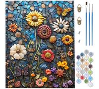 Paint by Numbers for Adults, Landscape Paint by Numbers, DIY Flower Canvas Oil Painting Kit for Kids or Beginner with 3 Brushes Acrylic Pigment for Room Decor Gifts, Without Frame 32x48 Inch D1-341